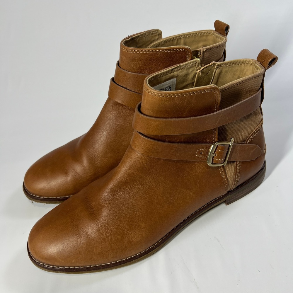 SPERRY Ankle Strap Boots Women's 10 Brown Leather Casual Moto Coastal Prep‎ - Picture 3 of 9